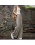24 spring and summer cotton and linen women's literary retro tie-dye sandwashed casual large leg mouth pants female versatile wide-legged pants