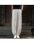 2024 spring and summer new cotton and linen women's literary sandwashed loose cotton and linen thin pants Ms. linen lantern pants